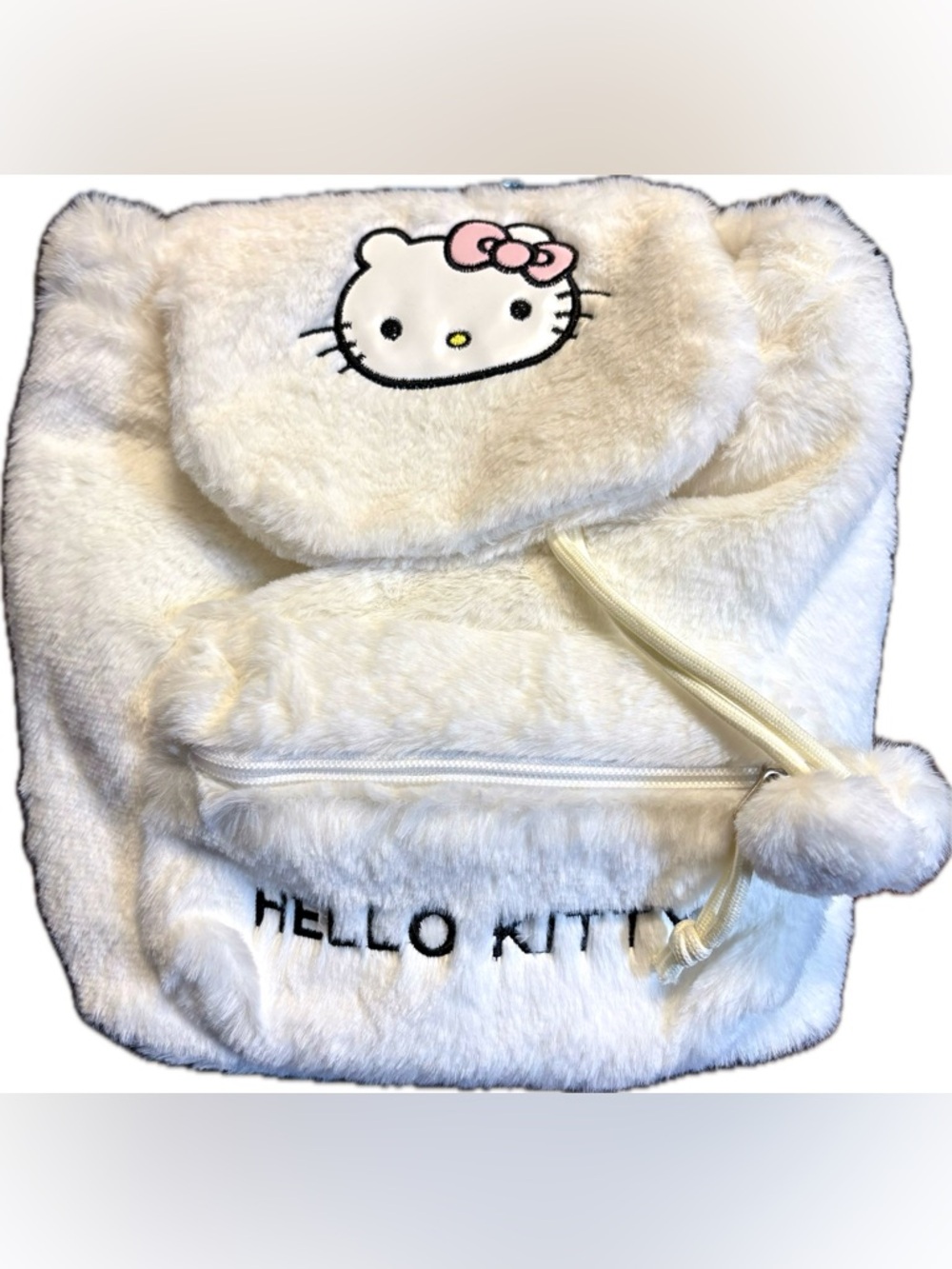 Hello Kitty Plush Mini Backpack - White
